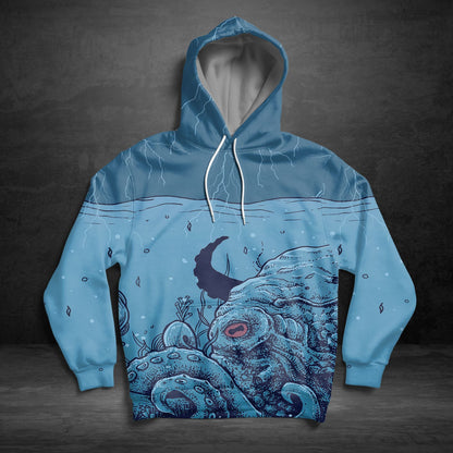Octopus Underwater World Pullover Premium Hoodie, Perfect Outfit For Men And Women On Christmas New Year Autumn Winter