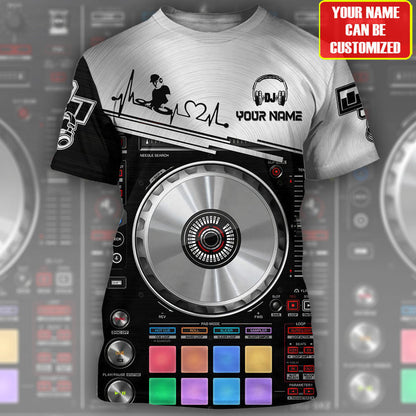 Personalized Name DJ Shirts - Custom Name Disc Jockey Shirts, Colorful DJ Talble Shirts, Perfect DJ Shirts for Men & Women
