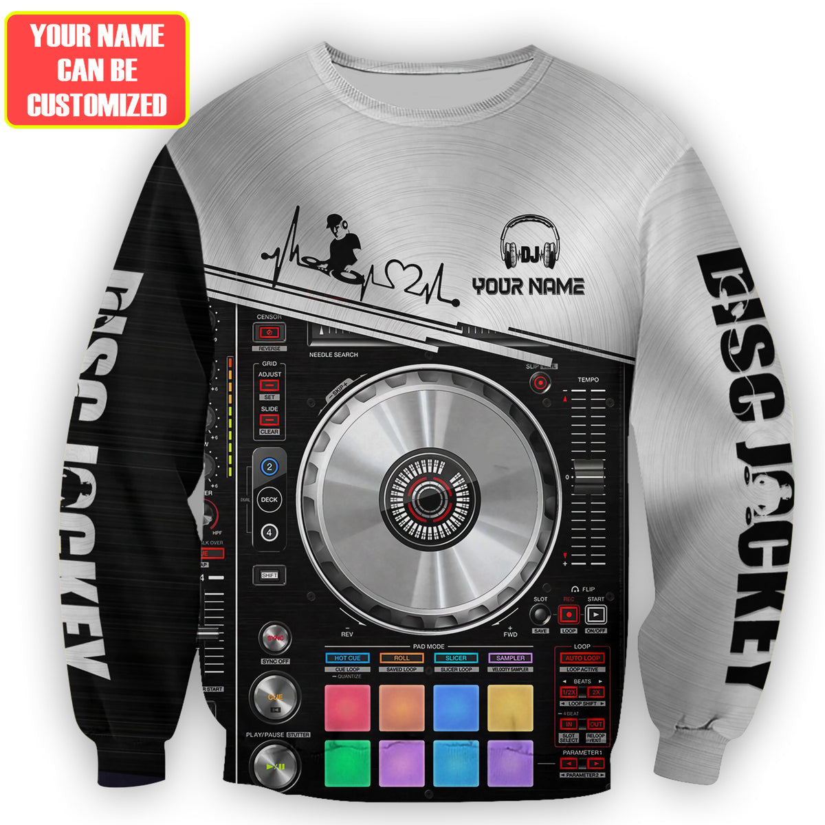 Personalized Name DJ Shirts - Custom Name Disc Jockey Shirts, Colorful DJ Talble Shirts, Perfect DJ Shirts for Men & Women