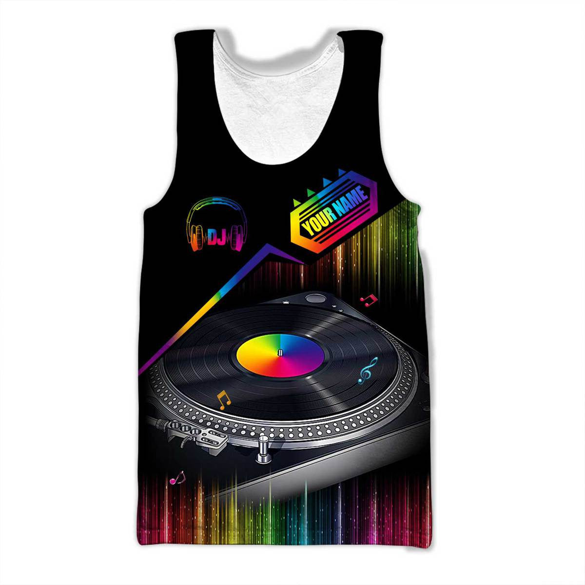 Personalized Name DJ Shirts - Custom Name Disc Jockey Shirts, Colorful Neon DJ Shirts, Perfect DJ Shirts for Men & Women