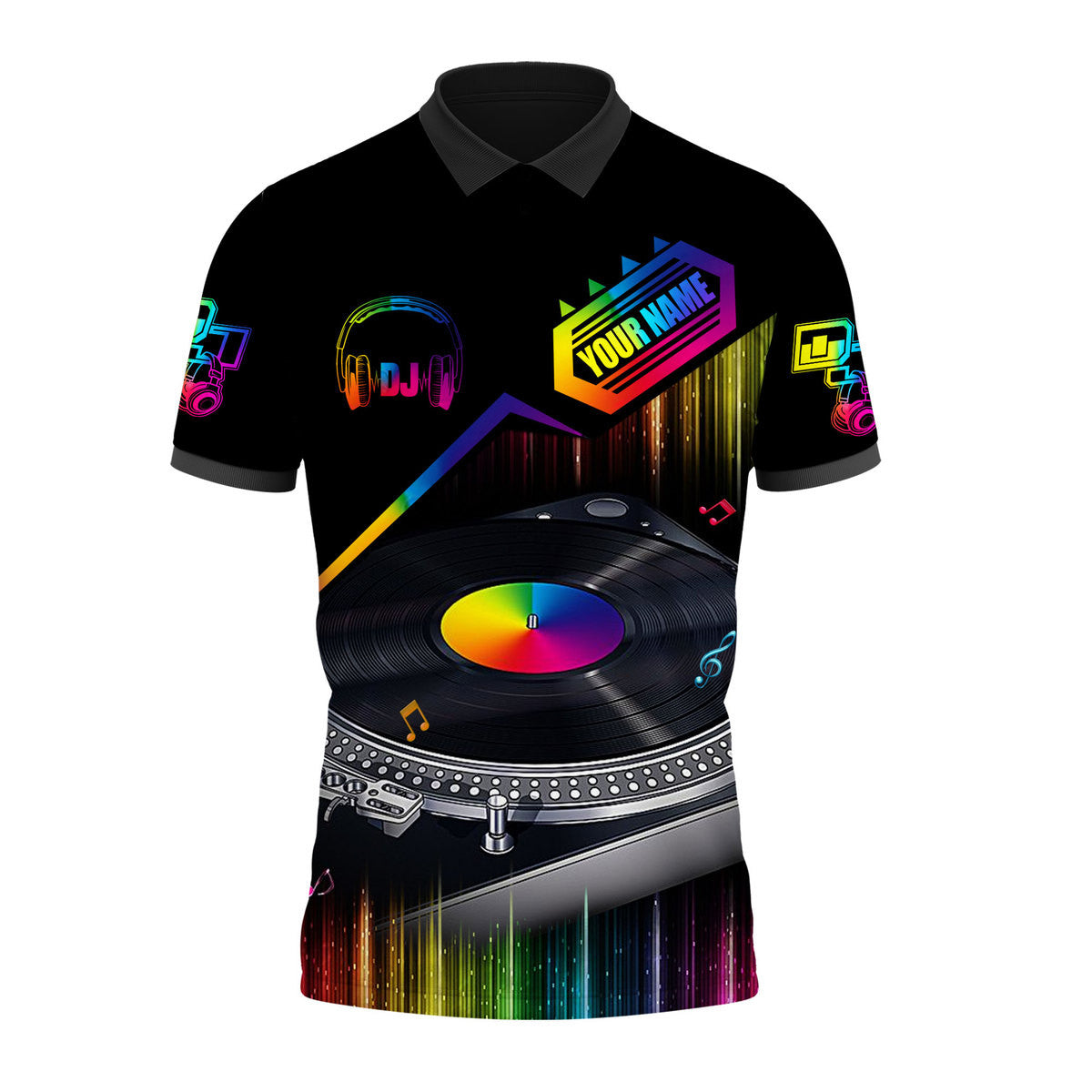 Personalized Name DJ Shirts - Custom Name Disc Jockey Shirts, Colorful Neon DJ Shirts, Perfect DJ Shirts for Men & Women