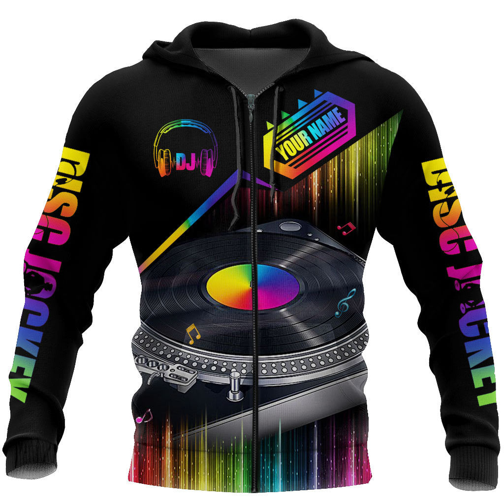Personalized Name DJ Shirts - Custom Name Disc Jockey Shirts, Colorful Neon DJ Shirts, Perfect DJ Shirts for Men & Women