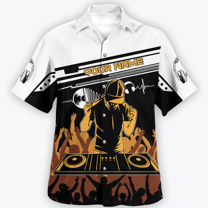 Personalized DJ Hawaii Shirt - Custom Name Born To DJ Forced To Work Hawaii Shirt - Perfect Disc Jockey Hawaii Shirts for Men & Women