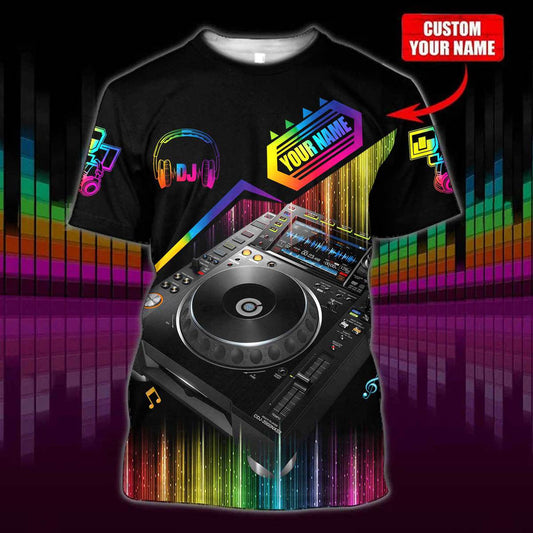 Personalized Name Disc Jockey Shirts - Custom Name DJ Shirts, Deezay Rainbow Shirts, Perfect DJ Shirts for Men & Women