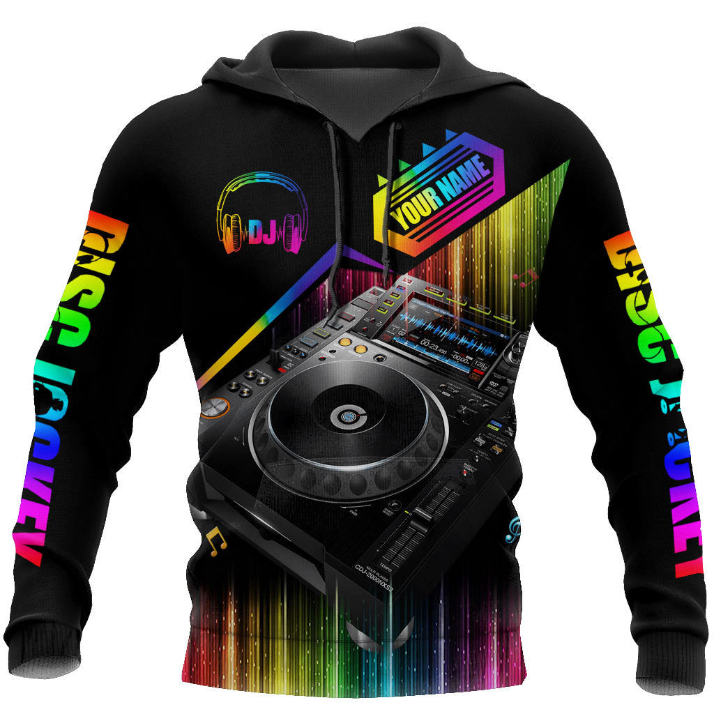 Personalized Name Disc Jockey Shirts - Custom Name DJ Shirts, Deezay Rainbow Shirts, Perfect DJ Shirts for Men & Women