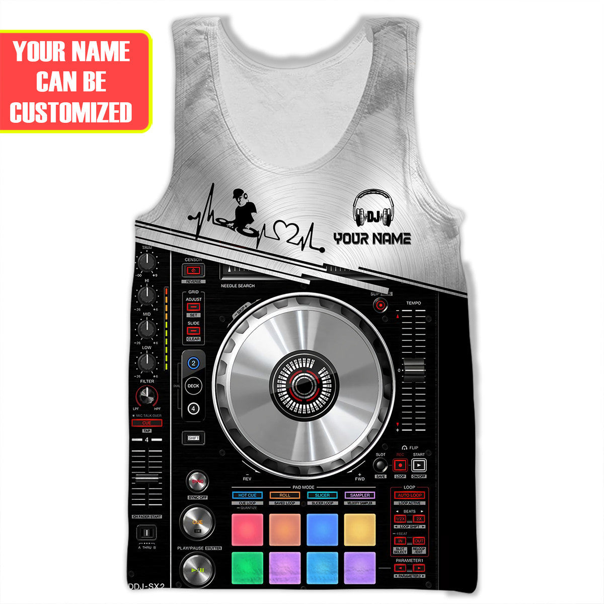 Personalized Name DJ Shirts - Custom Name Disc Jockey Shirts, Colorful DJ Talble Shirts, Perfect DJ Shirts for Men & Women