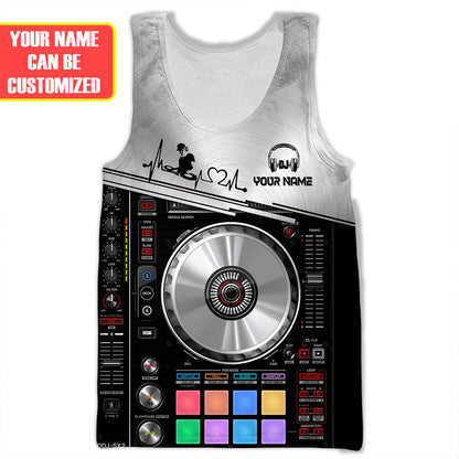 Personalized Name DJ Shirts - Custom Name Disc Jockey Shirts, Colorful DJ Talble Shirts, Perfect DJ Shirts for Men & Women
