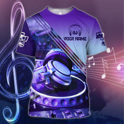Personalized Name Disc Jockey Shirts - Custom Name DJ Shirts, DJ Gear Purple Clothings, Perfect DJ Shirts for Men & Women
