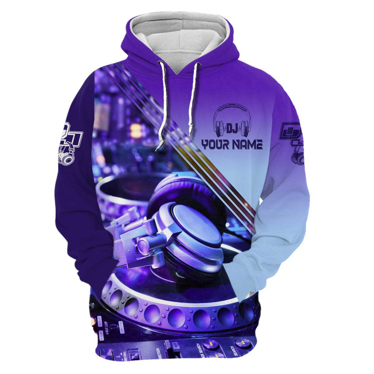 Personalized Name Disc Jockey Shirts - Custom Name DJ Shirts, DJ Gear Purple Clothings, Perfect DJ Shirts for Men & Women