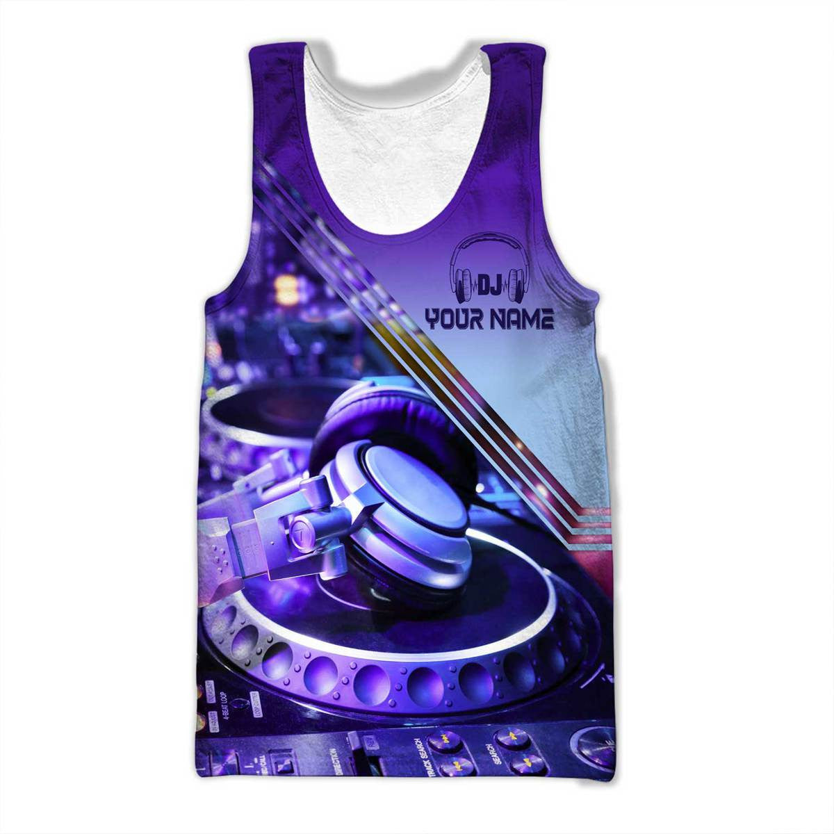 Personalized Name Disc Jockey Shirts - Custom Name DJ Shirts, DJ Gear Purple Clothings, Perfect DJ Shirts for Men & Women
