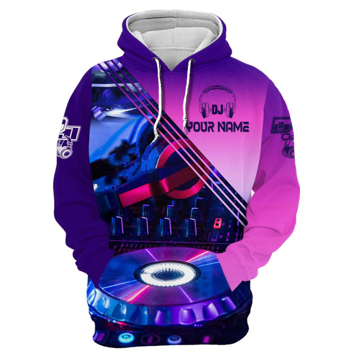 Personalized Name Disc Jockey Shirts - Custom Name DJ Shirts, Music DJ Purple Clothes, Perfect DJ Shirts for Men & Women