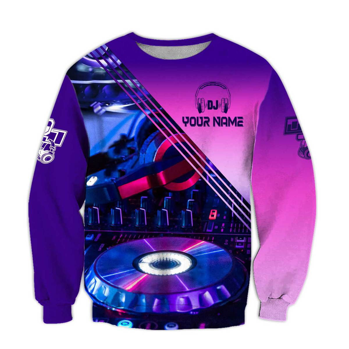 Personalized Name Disc Jockey Shirts - Custom Name DJ Shirts, Music DJ Purple Clothes, Perfect DJ Shirts for Men & Women