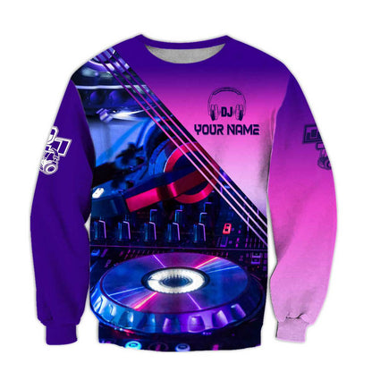 Personalized Name Disc Jockey Shirts - Custom Name DJ Shirts, Music DJ Purple Clothes, Perfect DJ Shirts for Men & Women