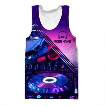 Personalized Name Disc Jockey Shirts - Custom Name DJ Shirts, Music DJ Purple Clothes, Perfect DJ Shirts for Men & Women