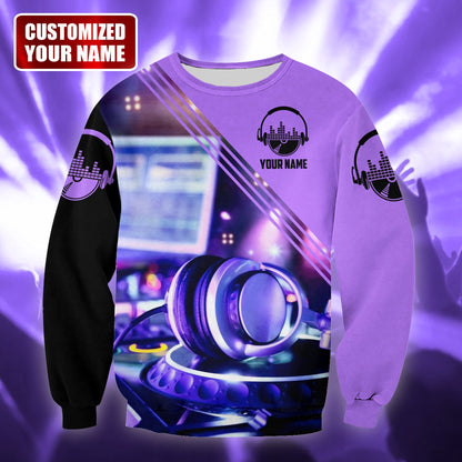 Personalized Name DJ Shirts - Custom Name Disc Jockey Shirts, World Of DJ Purple Shirts, Perfect DJ Shirts for Men & Woman