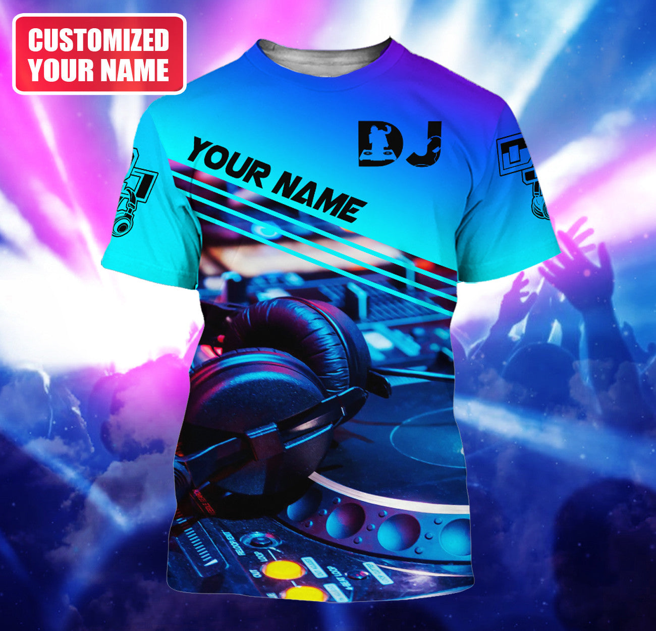 Personalized Name Disc Jockey Shirts - Custom Name DJ Shirts, DJ Clothing, Deezay Blue Clothings, Perfect DJ Shirts for Men & Women