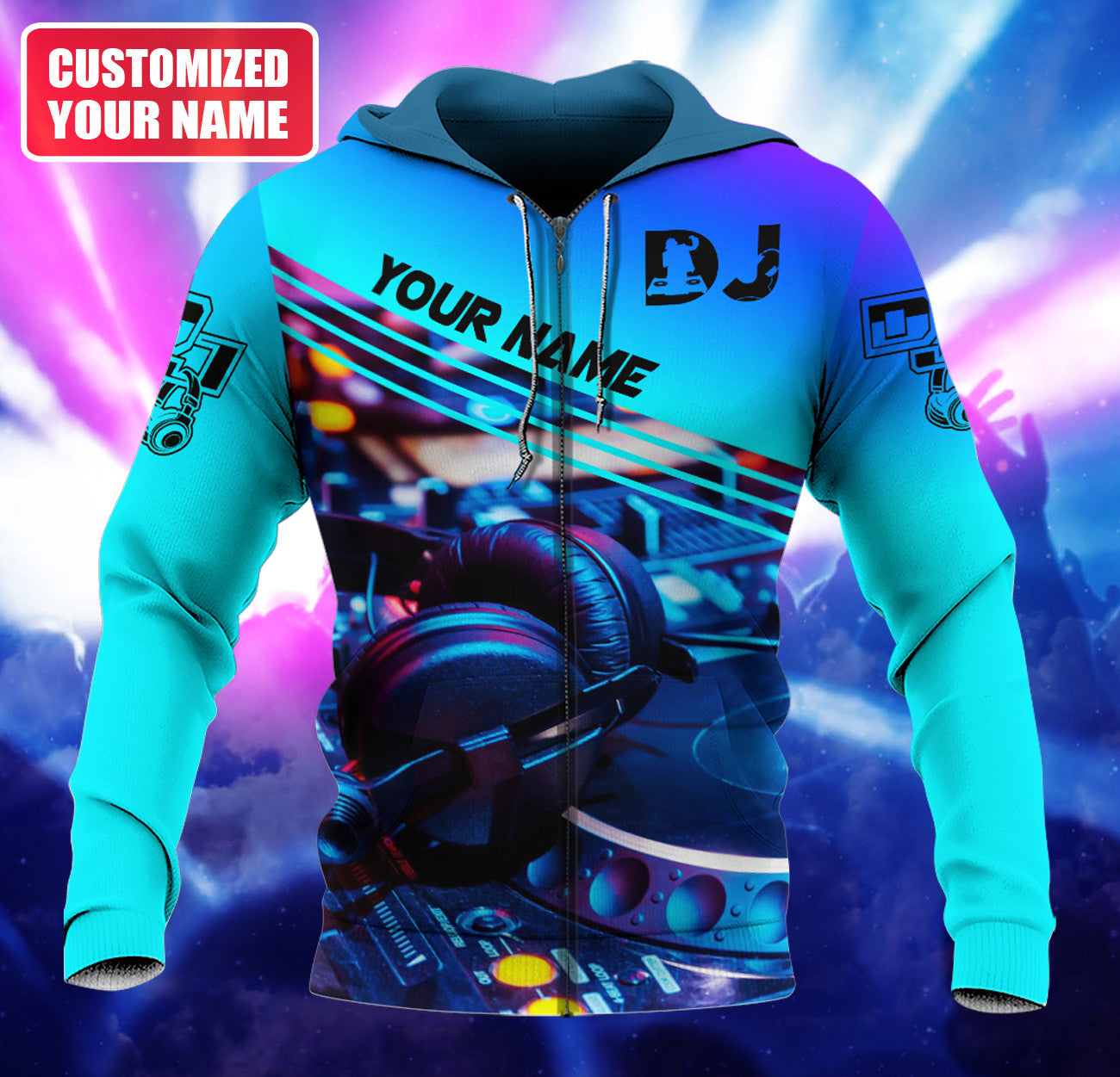 Personalized Name Disc Jockey Shirts - Custom Name DJ Shirts, DJ Clothing, Deezay Blue Clothings, Perfect DJ Shirts for Men & Women