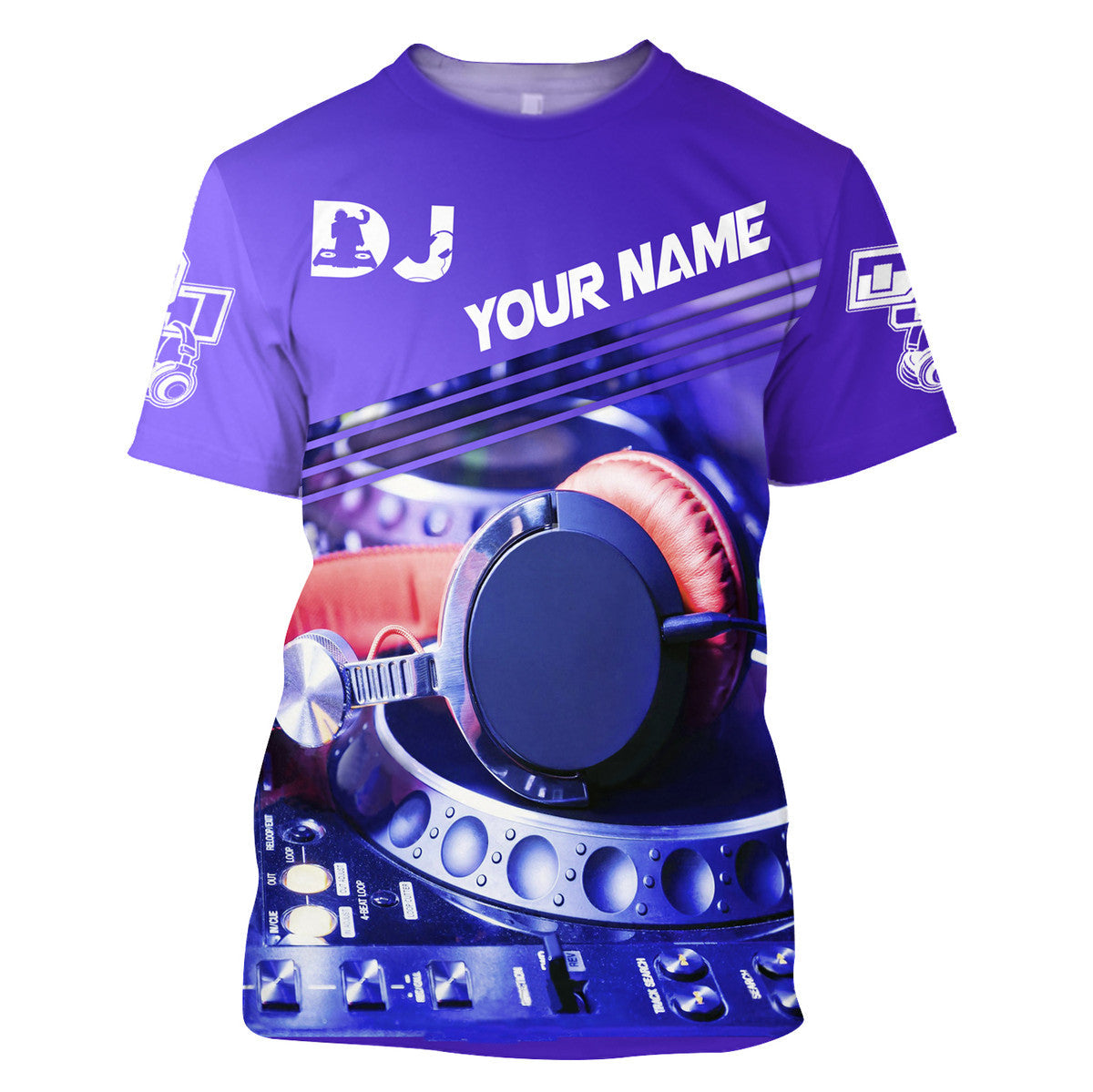 Personalized Name DJ Shirts - Custom Name Disc Jockey Shirts, DJ Life Purple Clothing, Perfect DJ Shirts for Men & Women