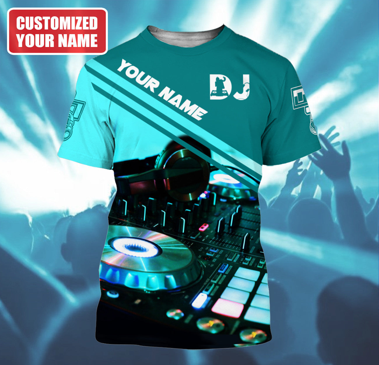 Personalized Name DJ Shirts - Custom Name Disc Jockey Shirts, DJ Is My Life Blue Shirts, Perfect DJ Shirts for Men & Women