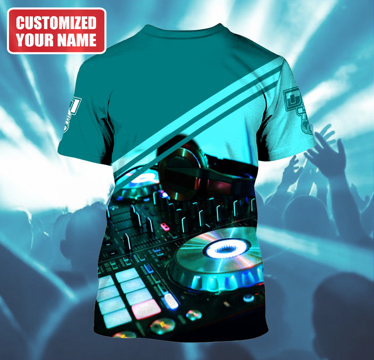 Personalized Name DJ Shirts - Custom Name Disc Jockey Shirts, DJ Is My Life Blue Shirts, Perfect DJ Shirts for Men & Women