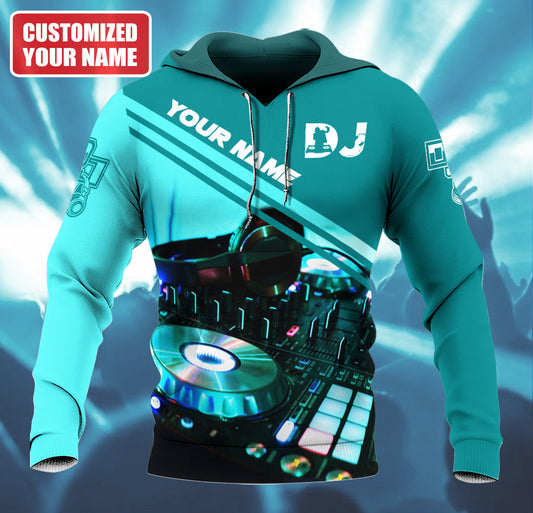 Personalized Name DJ Shirts - Custom Name Disc Jockey Shirts, DJ Is My Life Blue Shirts, Perfect DJ Shirts for Men & Women
