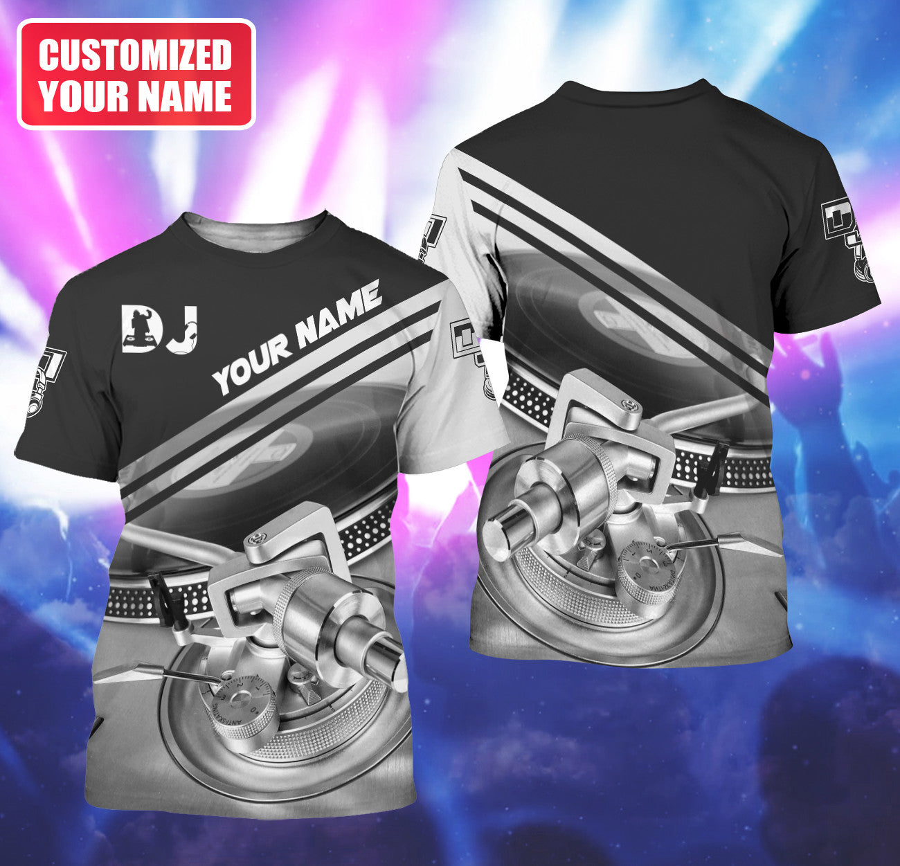 Personalized Name DJ Shirts - Custom Name Disc Jockey Shirts, Classical Music Disc Shirts, Perfect DJ Shirts for Men, Friends, Family