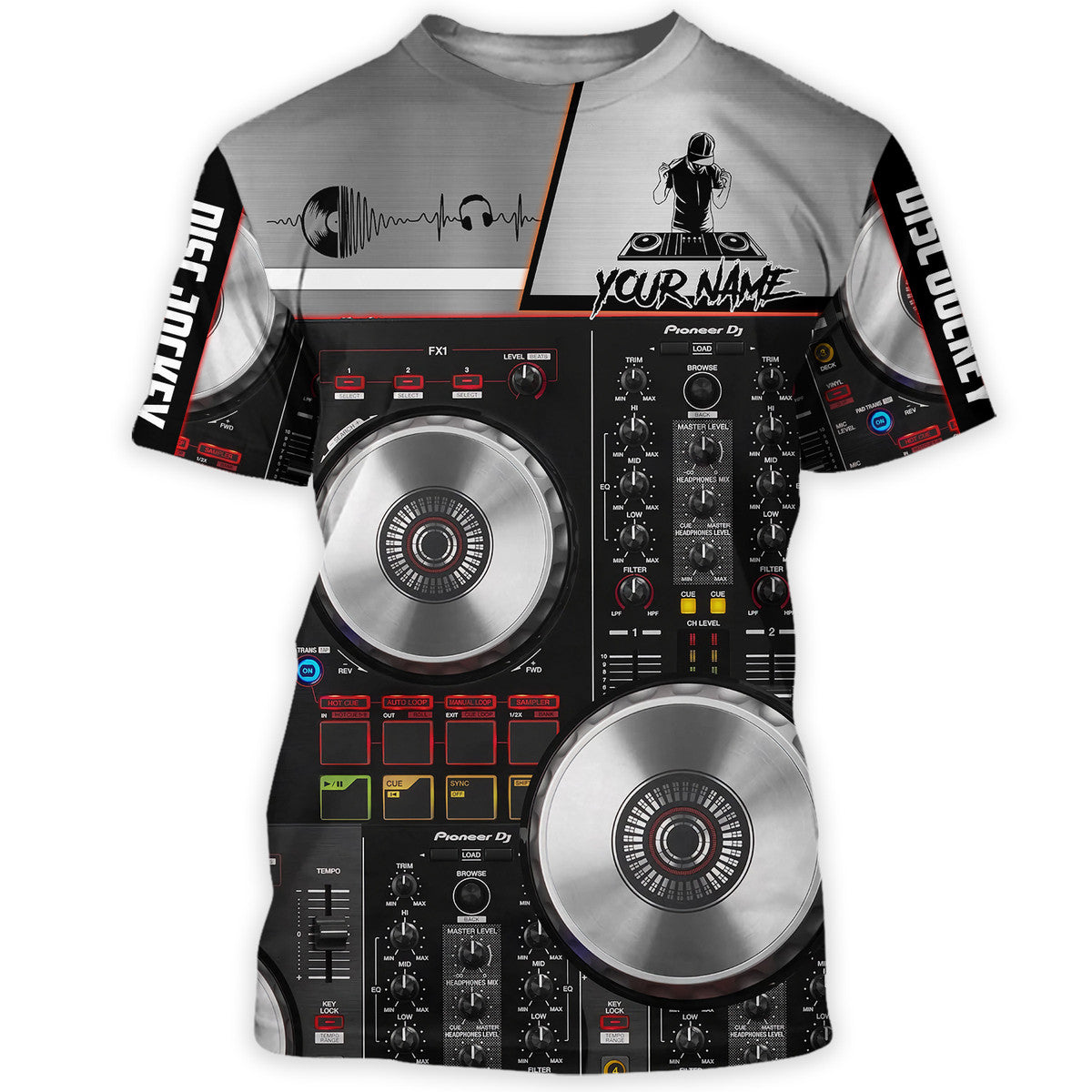 Personalized Name DJ Shirts - Custom Name Disc Jockey Table Shirts, Men Playing DJ Shirts, Perfect DJ Shirts for Men & Women