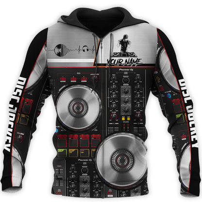 Personalized Name DJ Shirts - Custom Name Disc Jockey Table Shirts, Men Playing DJ Shirts, Perfect DJ Shirts for Men & Women