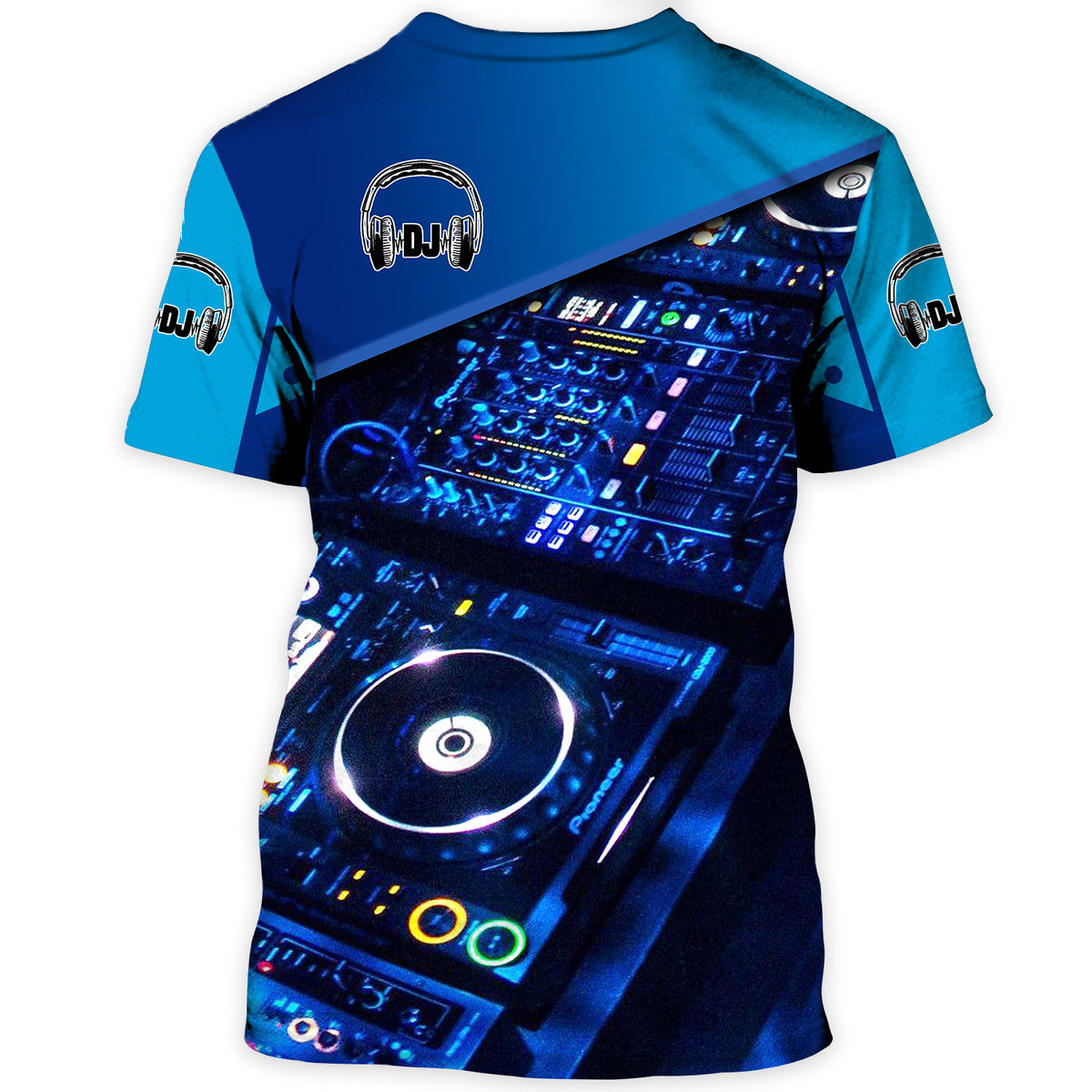 Personalized Name DJ Shirts - Custom Name DJ Table, Funny & Crazy DJ Blue Shirts, Perfect DJ Shirts for Men & Women