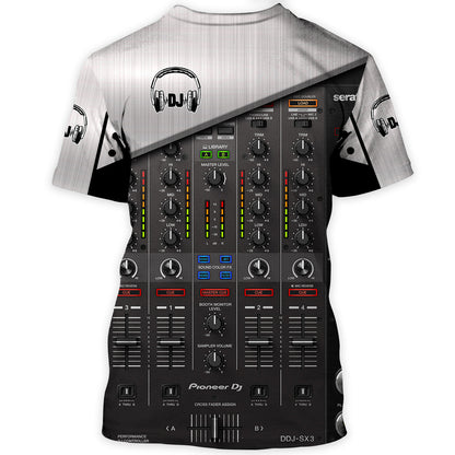 Personalized Name DJ Shirts - Custom Name DJ Table, Funny & Crazy DJ Grey Shirts, Perfect DJ Shirts for Men & Women