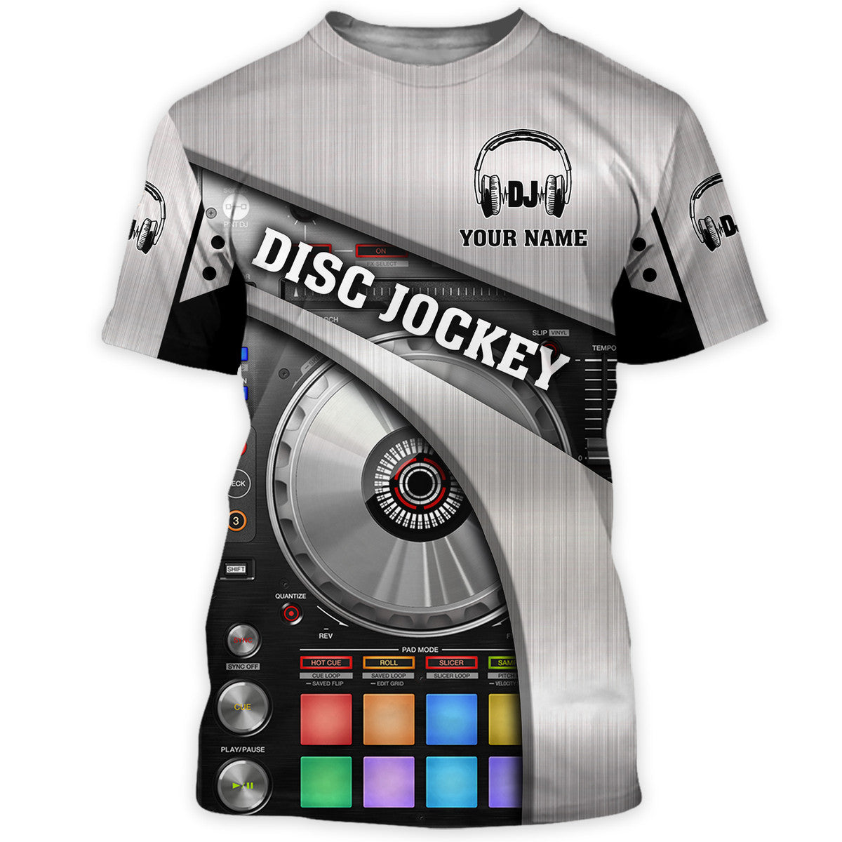 Personalized Name DJ Shirts - Custom Name DJ Table, Funny & Crazy DJ Grey Shirts, Perfect DJ Shirts for Men & Women
