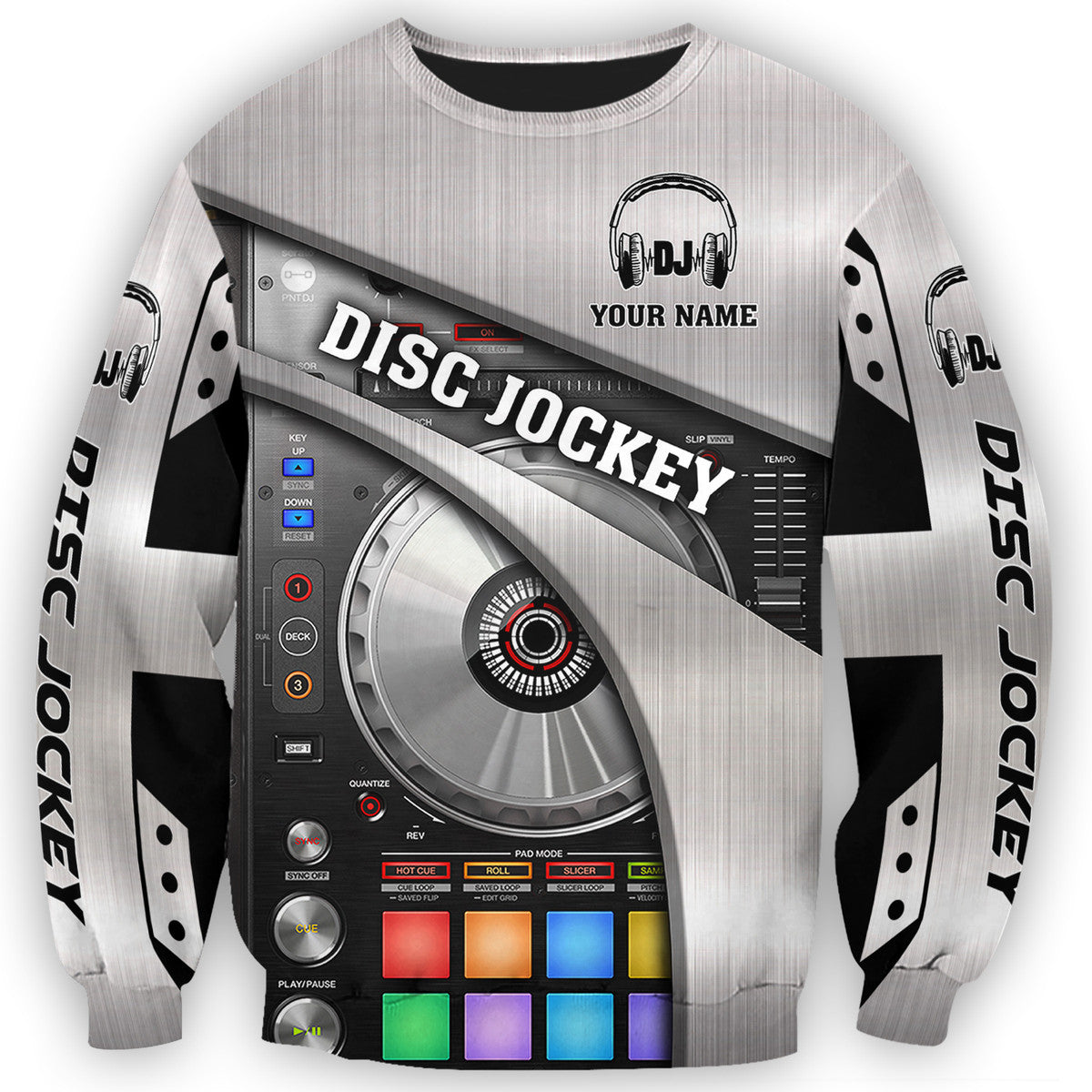 Personalized Name DJ Shirts - Custom Name DJ Table, Funny & Crazy DJ Grey Shirts, Perfect DJ Shirts for Men & Women