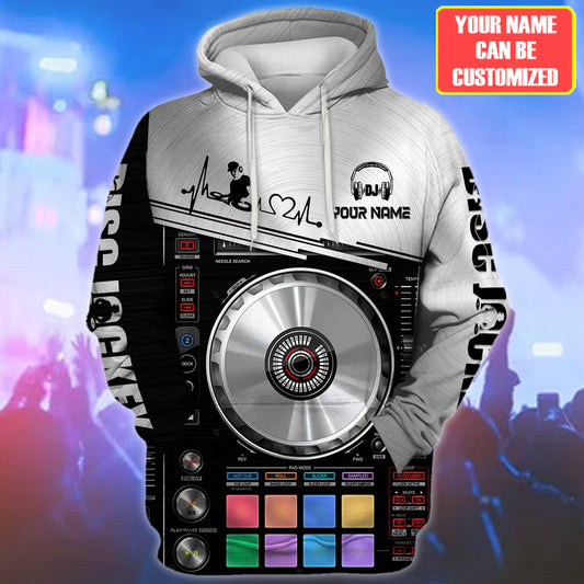 Personalized Name DJ Shirts - Custom Name Disc Jockey Shirts, Colorful DJ Talble Shirts, Perfect DJ Shirts for Men & Women