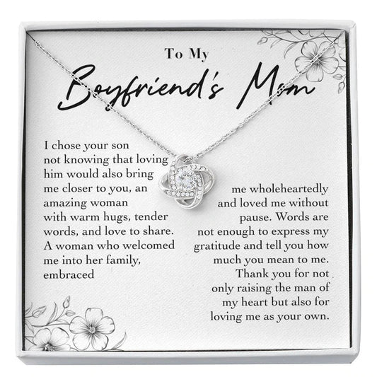 Necklace Gift Boyfriend's Mom, Future Mother-in-law On Mother's Day, Birthday From Girlfriend,  Thank You For Raising The Man Loving Me As Your Own