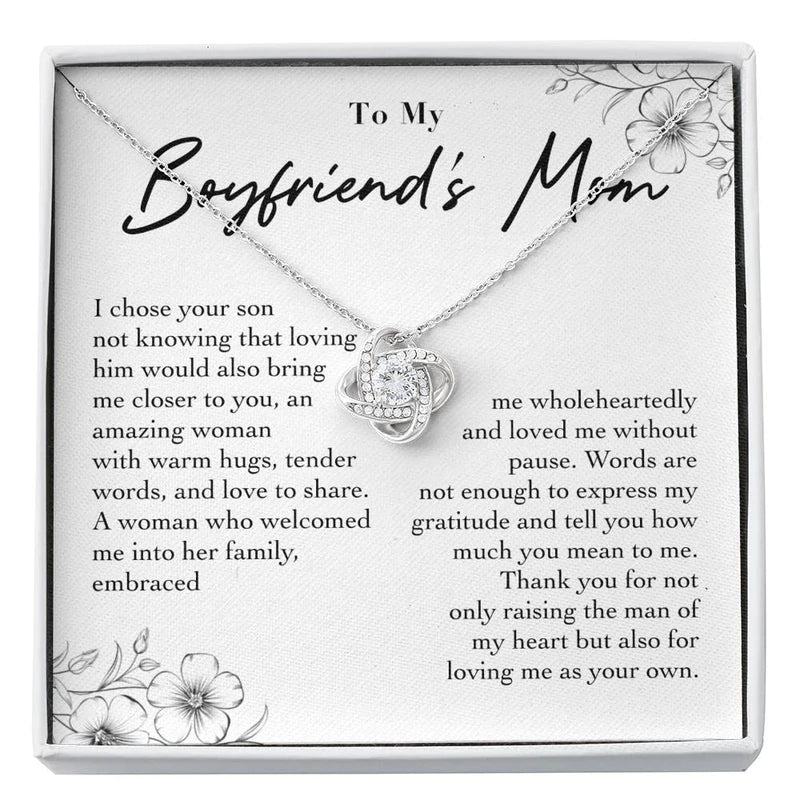 Necklace Gift Boyfriend's Mom, Future Mother-in-law On Mother's Day, Birthday From Girlfriend,  Thank You For Raising The Man Loving Me As Your Own