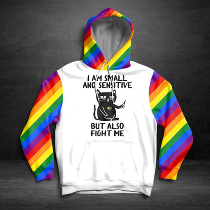 Cat LGBT Awesome Pullover Premium Hoodie I Am Small And Sensitive, Perfect Outfit For Men And Women On Christmas New Year Autumn Winter