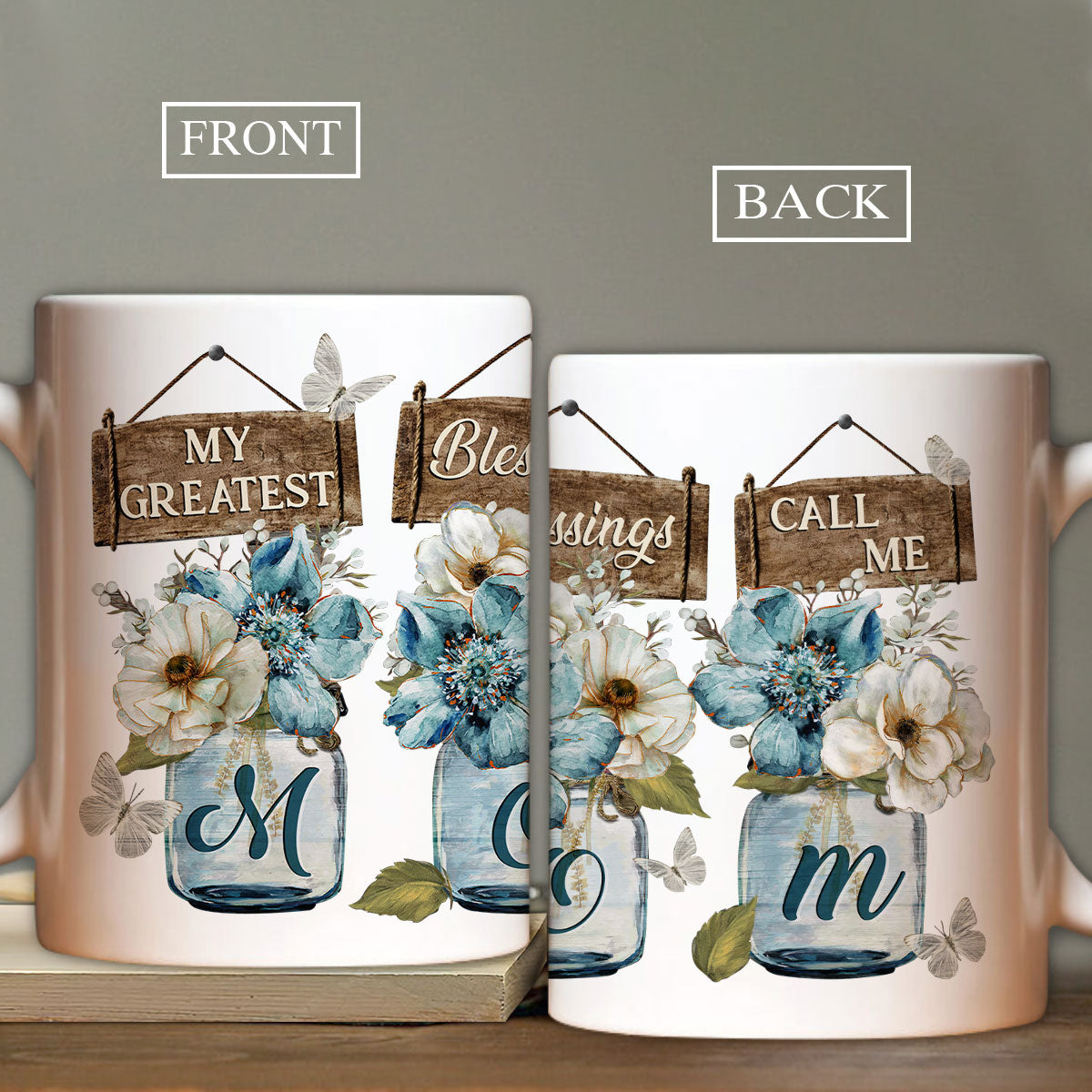 Gift For Mom Mug - Beautiful flower, Crystal butterfly Mug - Gift For Mother's Day, Presents for Mom - My greatest blessings call me Mom Mug