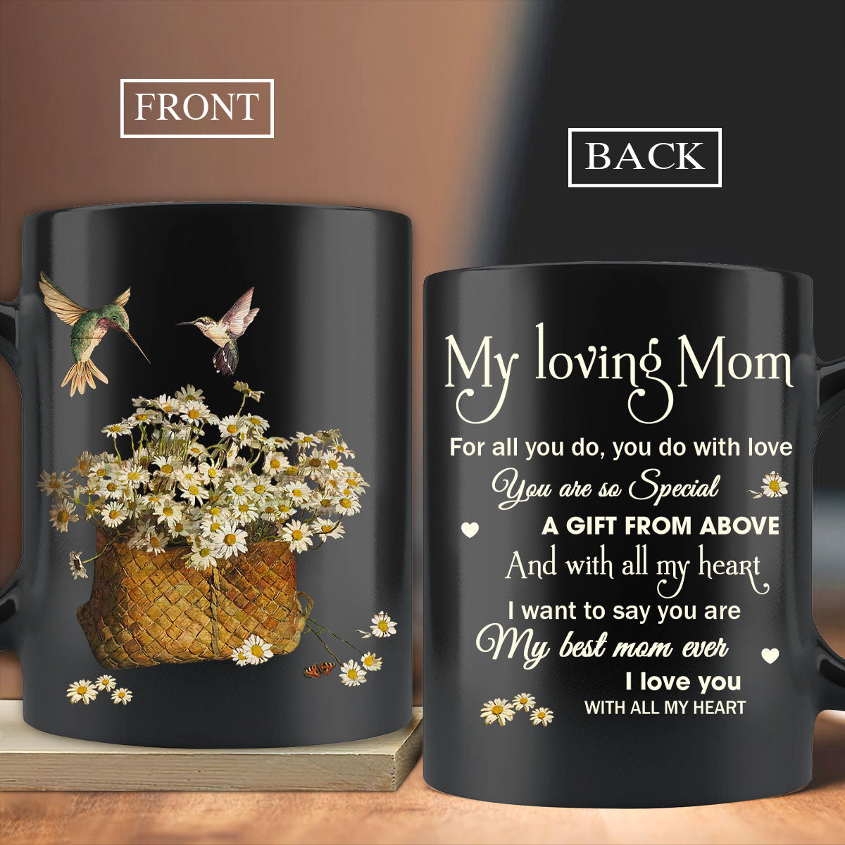 Gift For Mom Mug - To my mom, Daisy flower basket, Vintage painting Mug - Gift For Mother's Day, Presents for Mom - You are a gift from above Mug
