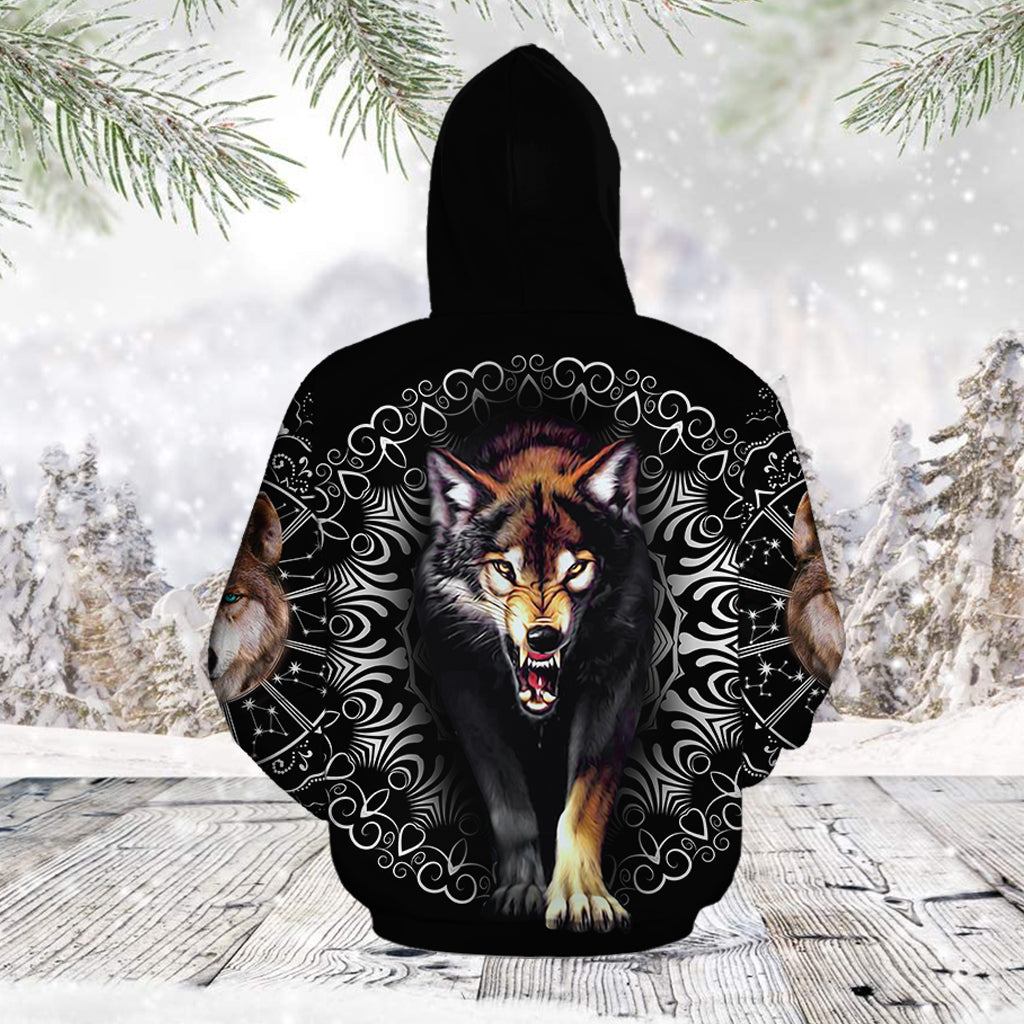 Awesome Wolf Pullover Premium Hoodie, Perfect Outfit For Men And Women On Christmas New Year Autumn Winter