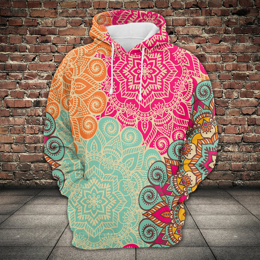 Colorful Mandala Pullover Premium Hoodie, Perfect Outfit For Men And Women On Christmas New Year Autumn Winter