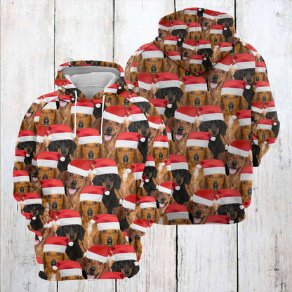 Dachshund Christmas hat Pullover Premium Hoodie, Perfect Outfit For Men And Women On Christmas New Year Autumn Winter