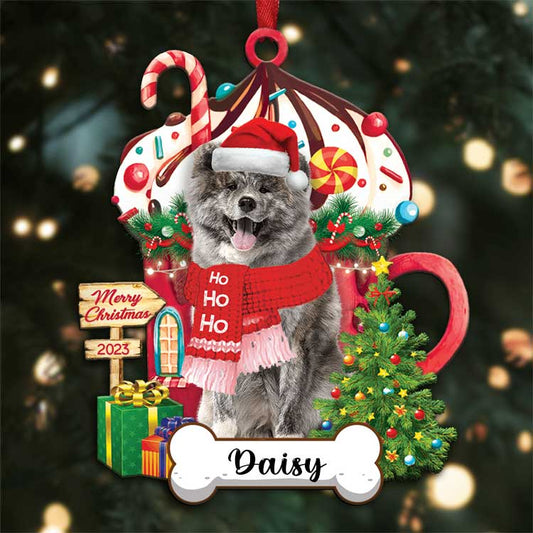 Akita Inu 1 Dog Christmas 2023 Ornament Personalized Name, Custom Shape Ornament for Christmas, Ornament for Dog Lovers