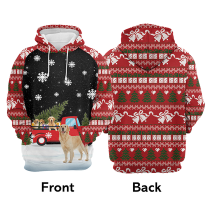 Golden Retriever Family Christmas Night Pullover Premium Hoodie, Perfect Outfit For Men And Women On Christmas New Year Autumn Winter