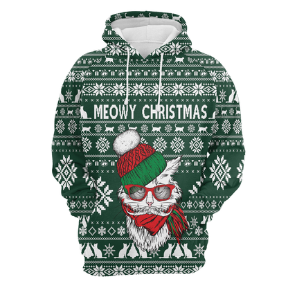 Meowy Christmas Pullover Premium Hoodie, Perfect Outfit For Men And Women On Christmas New Year Autumn Winter