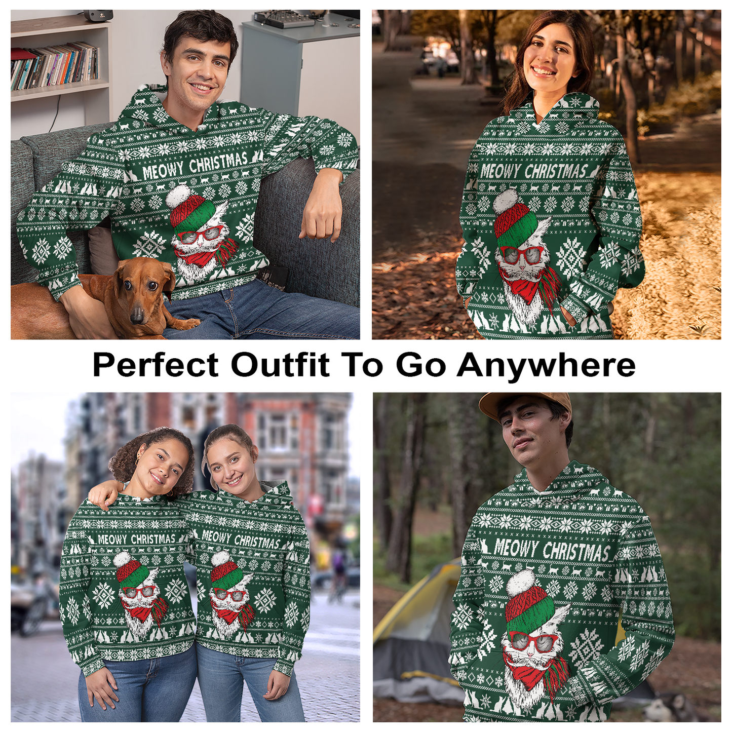 Meowy Christmas Pullover Premium Hoodie, Perfect Outfit For Men And Women On Christmas New Year Autumn Winter