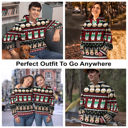 Penguin & Reindeer Christmas Pullover Premium Hoodie, Perfect Outfit For Men And Women On Christmas New Year Autumn Winter