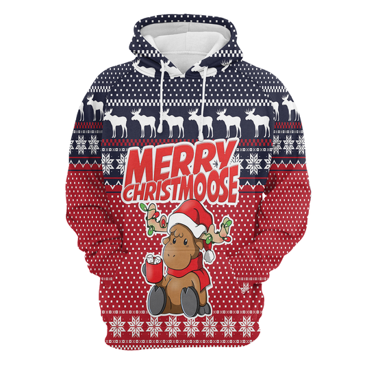 Moose Pullover Premium Hoodie Merry Christmoose, Perfect Outfit For Men And Women On Christmas New Year Autumn Winter