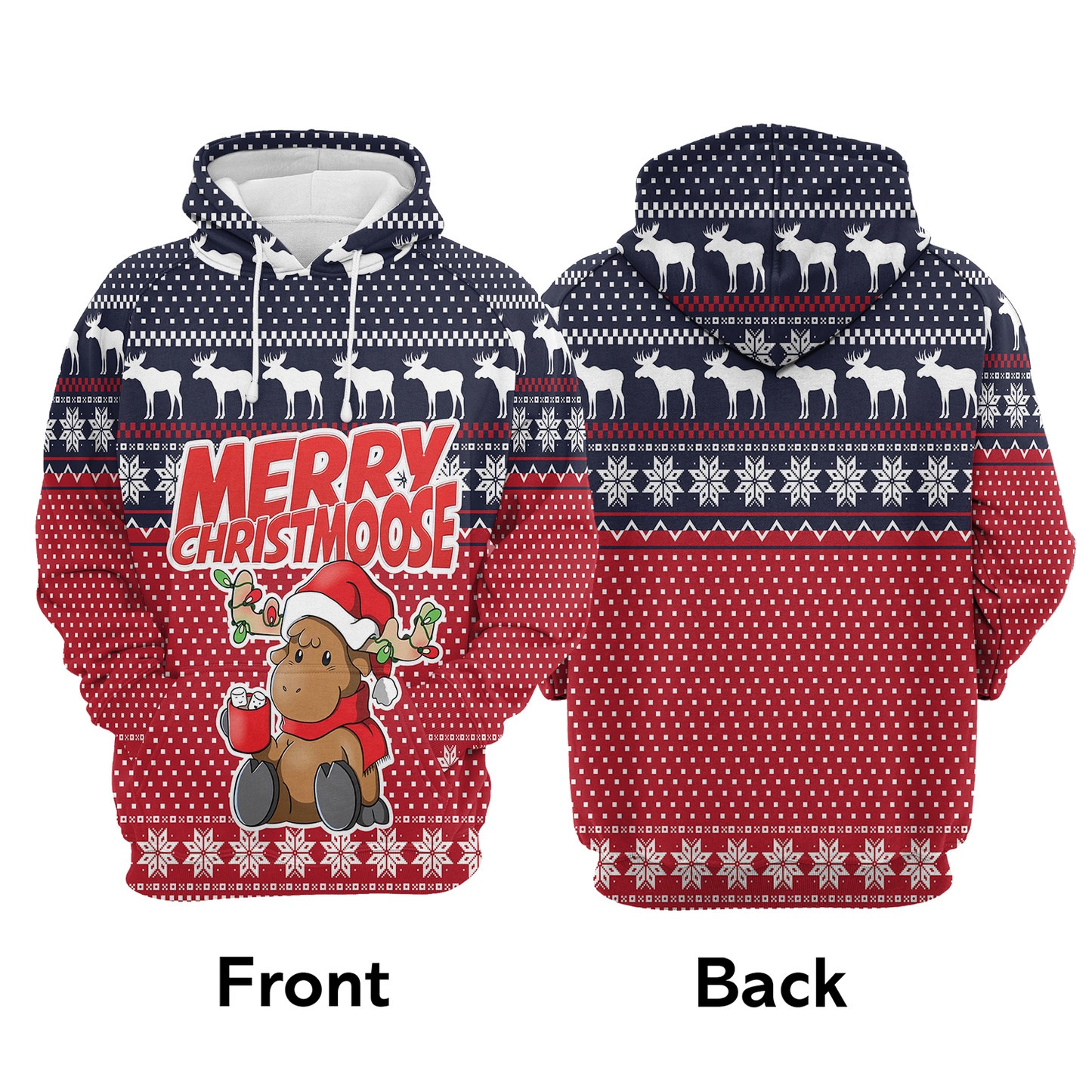 Moose Pullover Premium Hoodie Merry Christmoose, Perfect Outfit For Men And Women On Christmas New Year Autumn Winter
