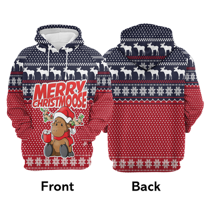 Moose Pullover Premium Hoodie Merry Christmoose, Perfect Outfit For Men And Women On Christmas New Year Autumn Winter