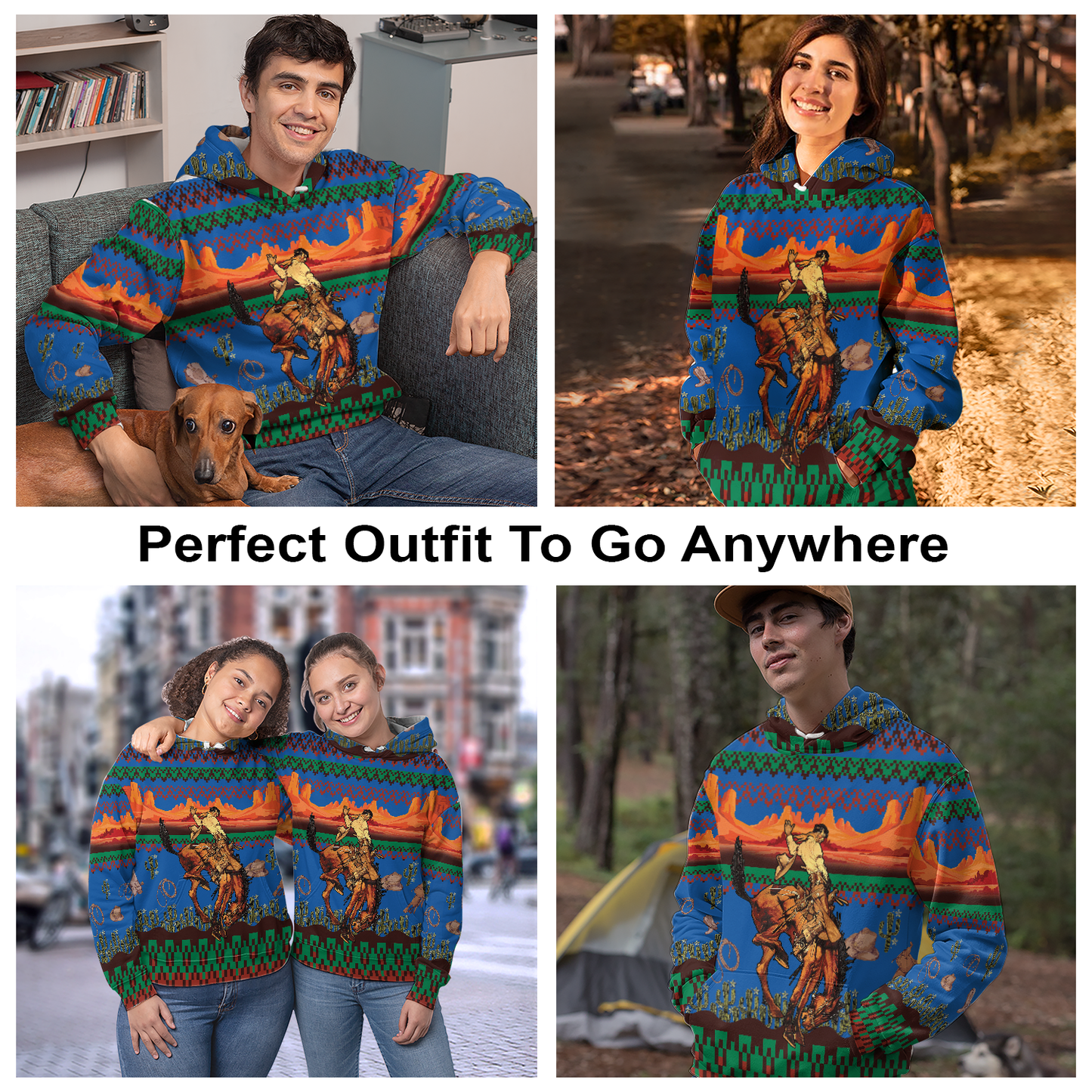 Cowboy Desert Cactus Pullover Premium Hoodie, Perfect Outfit For Men And Women On Christmas New Year Autumn Winter